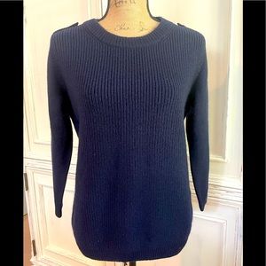 J Crew Navy Marino Wool Sweater